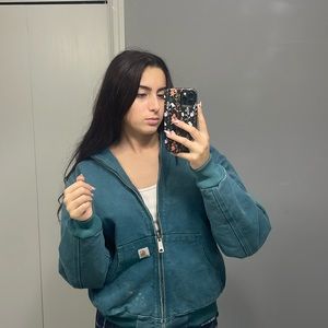Beautiful Blue Carhartt fleece lined work jacket